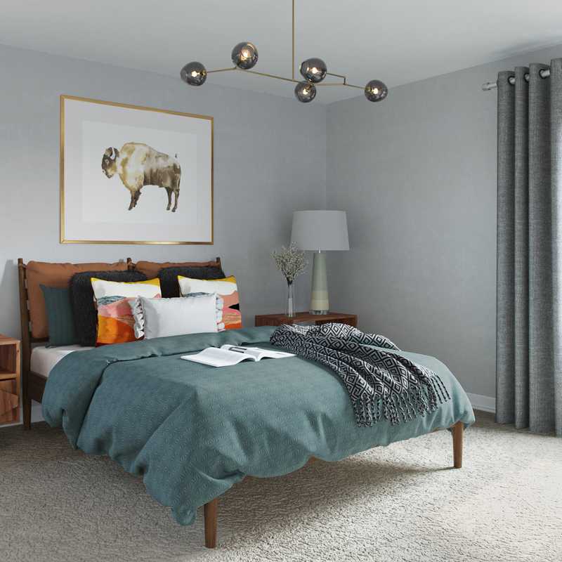 Eclectic, Bohemian, Midcentury Modern Bedroom Design by Havenly Interior Designer Heather