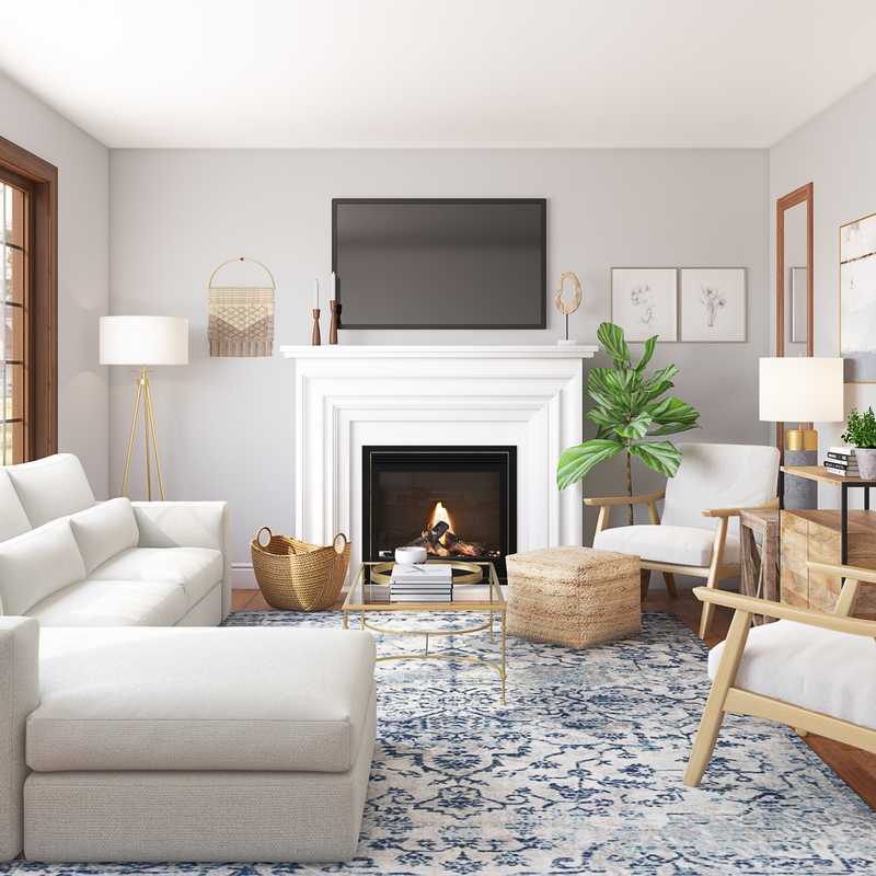 Contemporary, Bohemian, Transitional, Scandinavian Living Room Design by Havenly Interior Designer Julie