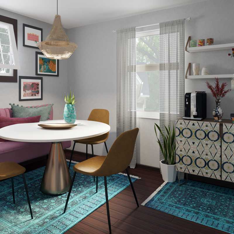 Bohemian, Midcentury Modern Dining Room Design by Havenly Interior Designer Alicia