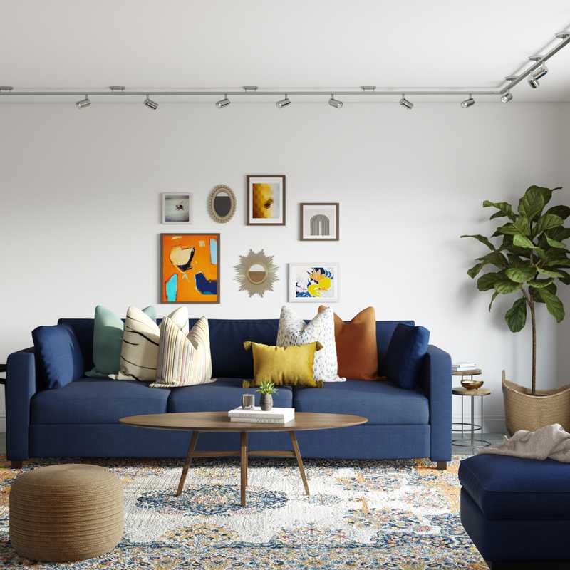 Eclectic, Bohemian, Glam, Midcentury Modern Living Room Design by Havenly Interior Designer Dani