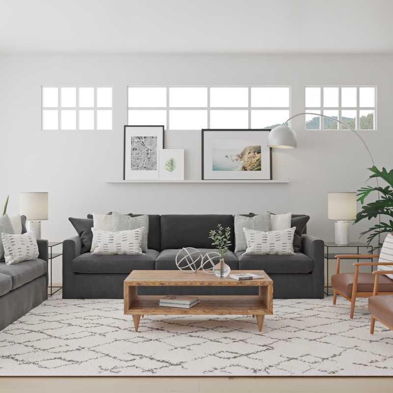 Eclectic, Industrial, Midcentury Modern Living Room Design by Havenly Interior Designer Amy