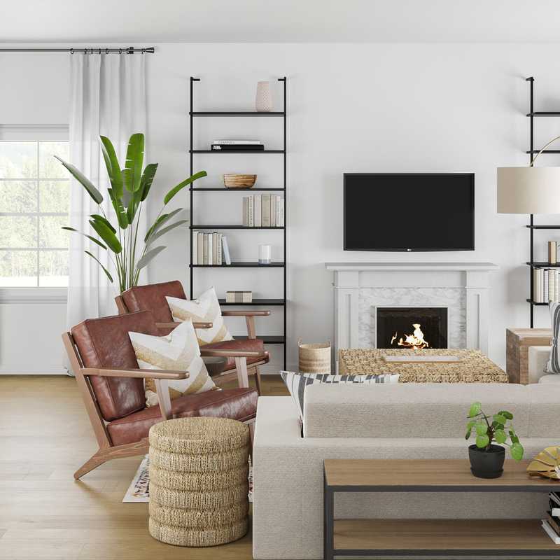Contemporary, Rustic, Global Living Room Design by Havenly Interior Designer Amanda