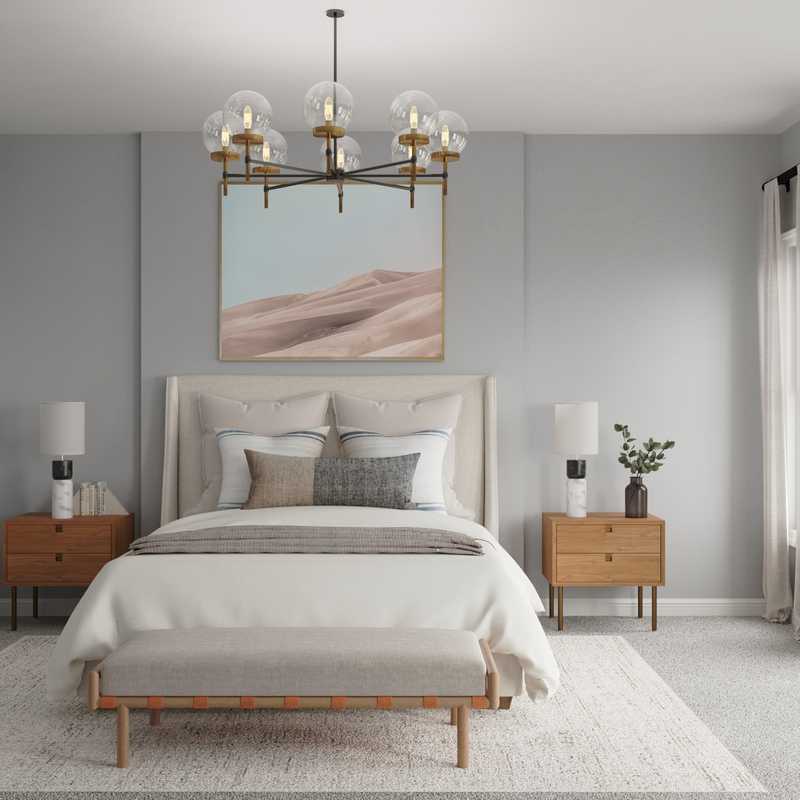 Bohemian, Midcentury Modern Bedroom Design by Havenly Interior Designer Ella