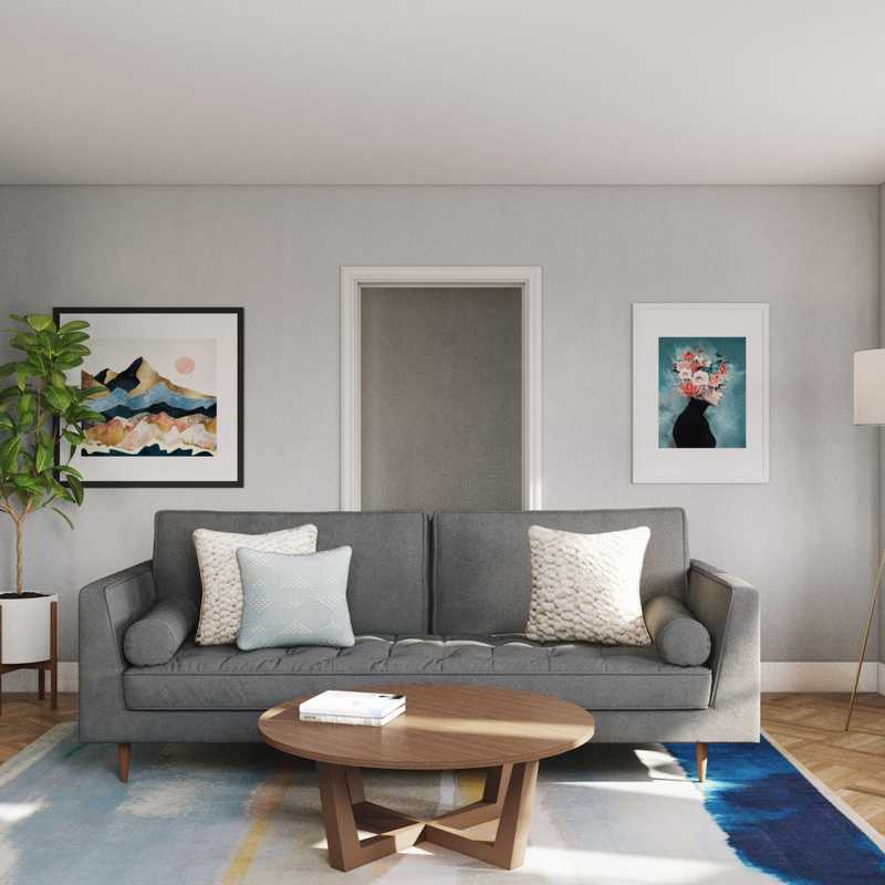 Bohemian, Midcentury Modern Living Room Design by Havenly Interior Designer Sara