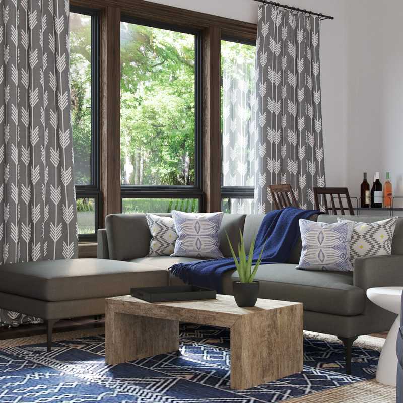Modern, Rustic, Midcentury Modern Living Room Design by Havenly Interior Designer Grey