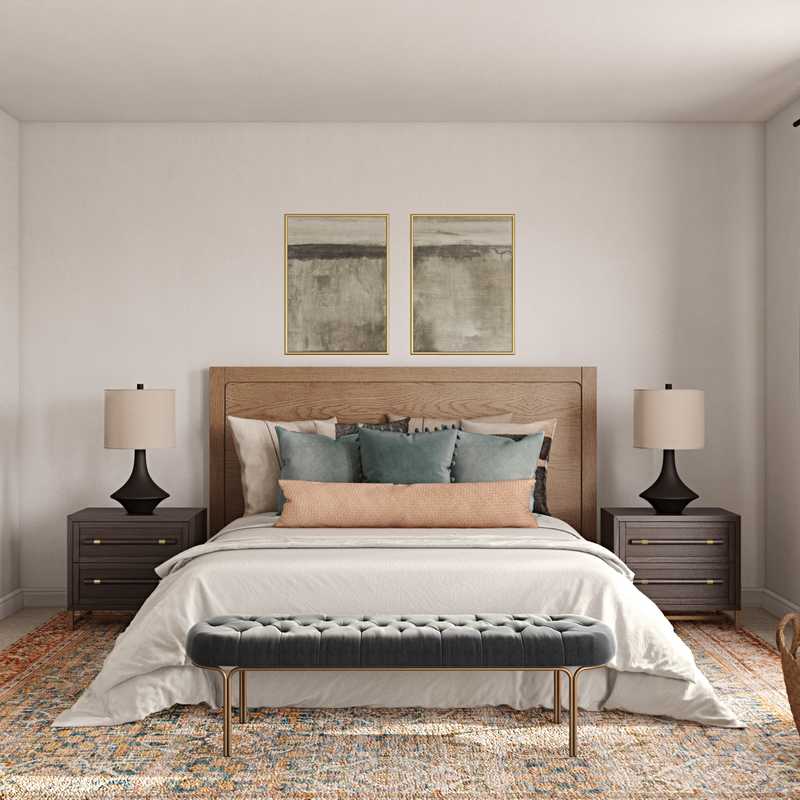 Contemporary, Eclectic, Bohemian, Midcentury Modern Bedroom Design by Havenly Interior Designer Patricia