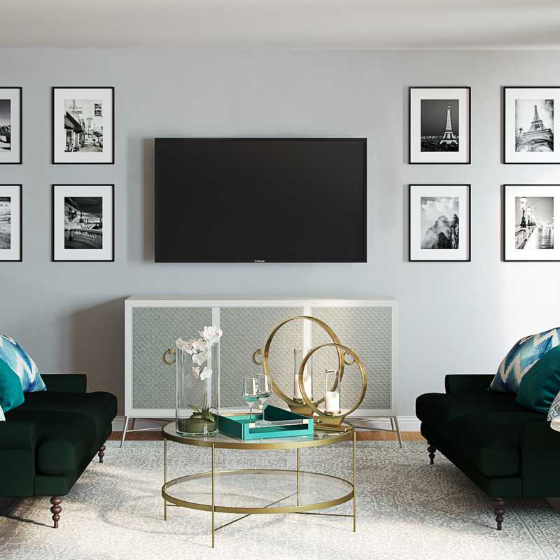 Contemporary, Classic, Glam Living Room Design by Havenly Interior Designer Amy