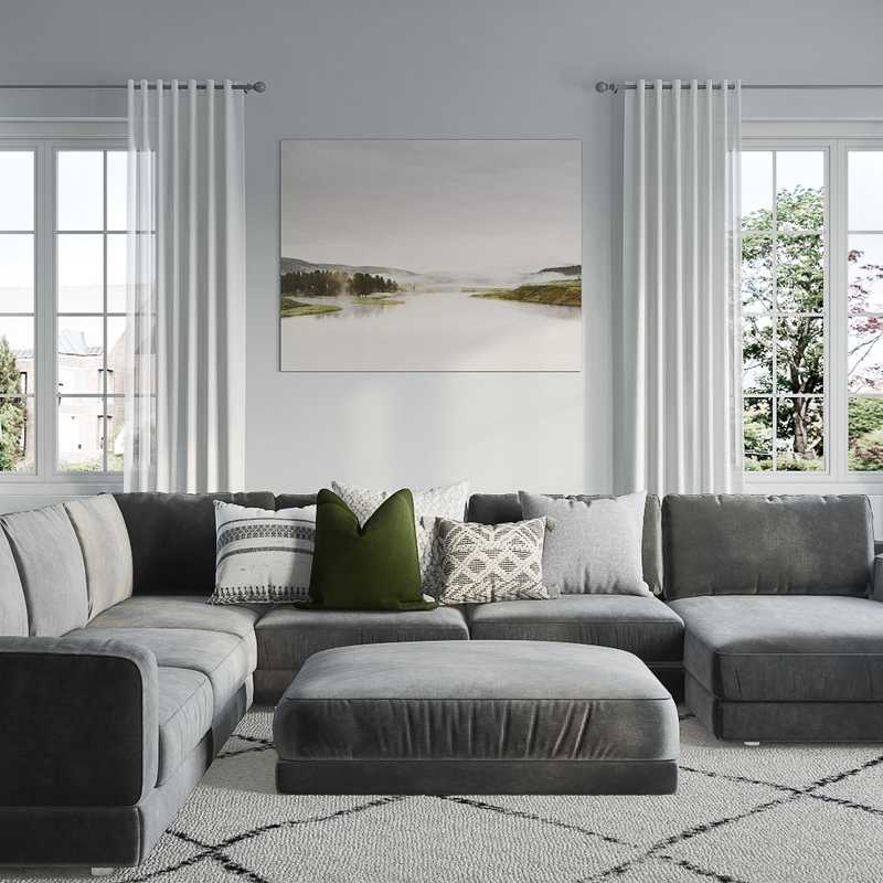 Modern, Classic, Farmhouse Living Room Design by Havenly Interior Designer Tracie