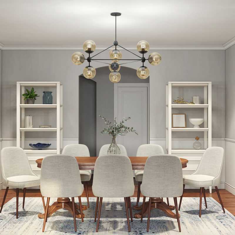 Contemporary, Classic, Bohemian, Midcentury Modern Dining Room Design by Havenly Interior Designer Amanda