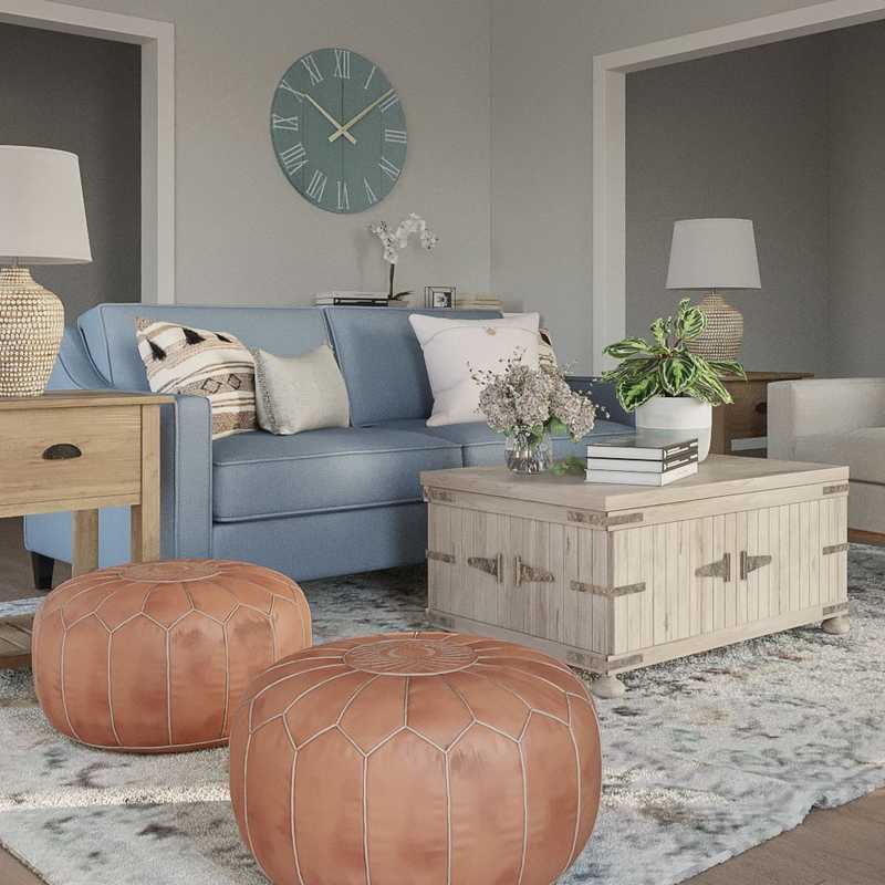 Farmhouse, Transitional Living Room Design by Havenly Interior Designer Carla