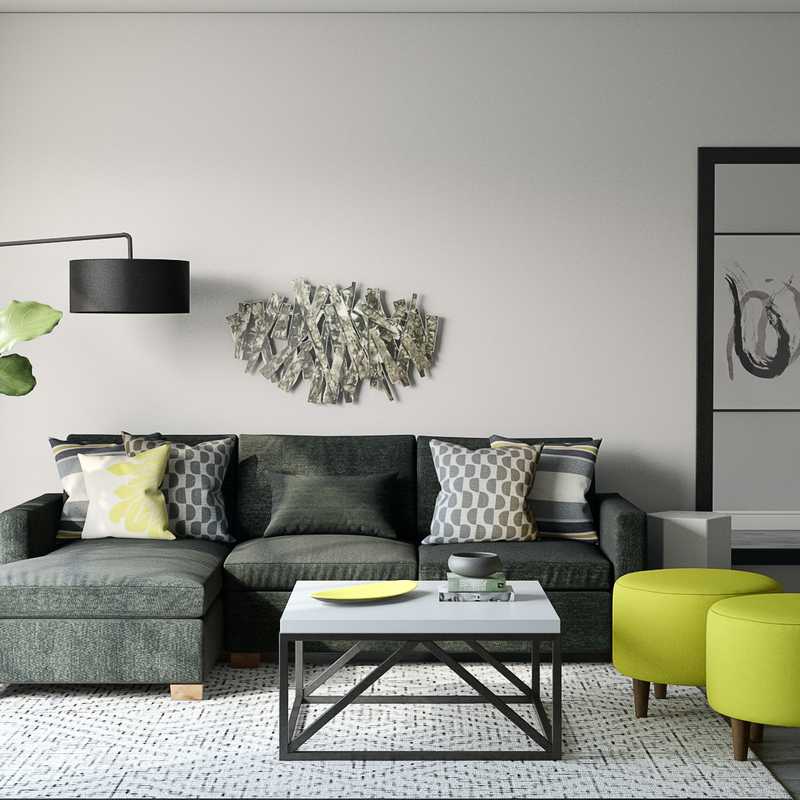 Contemporary, Modern, Industrial Living Room Design by Havenly Interior Designer Amanda