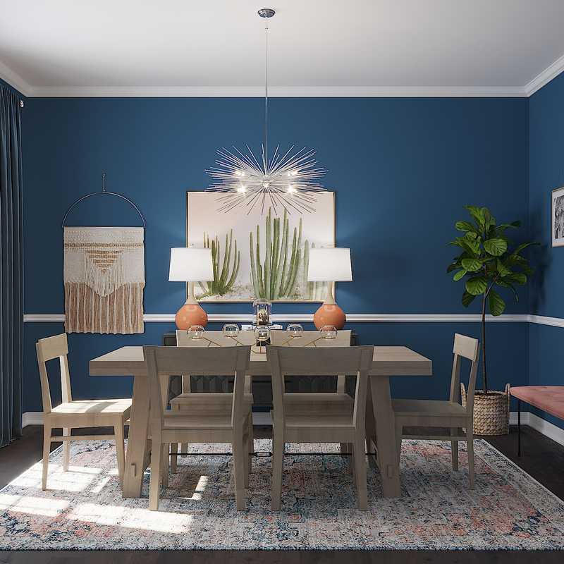 Eclectic Dining Room Design by Havenly Interior Designer Linlee