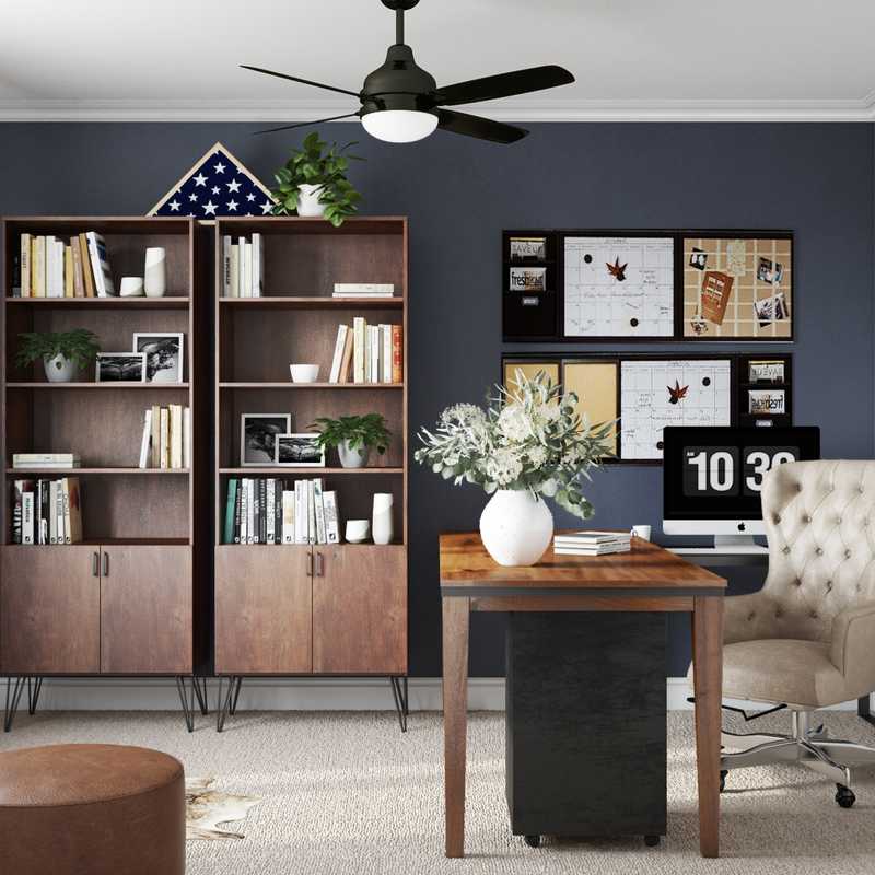 Modern, Rustic Office Design by Havenly Interior Designer Nicolle