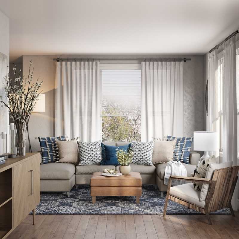 Contemporary, Coastal Living Room Design by Havenly Interior Designer Melisa