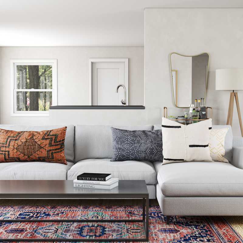 Bohemian Living Room Design by Havenly Interior Designer Markie