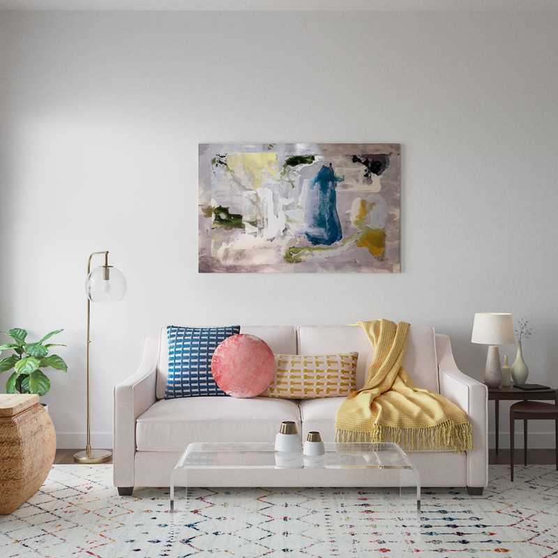 Bohemian, Scandinavian Living Room Design by Havenly Interior Designer Deeksha