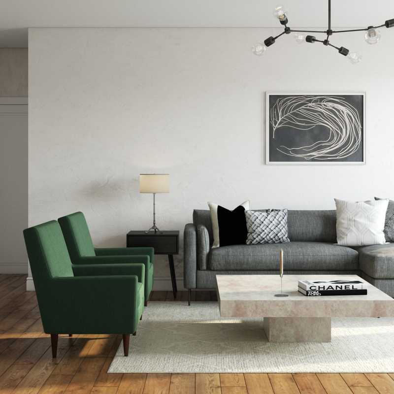 Contemporary, Modern, Glam, Classic Contemporary Living Room Design by Havenly Interior Designer Emily