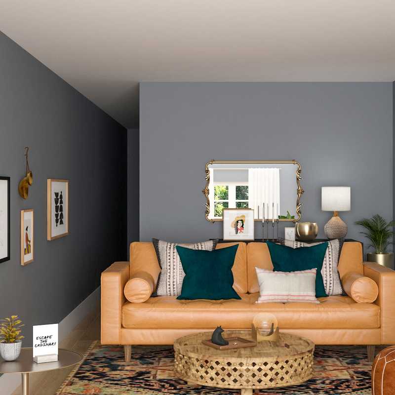 Modern, Eclectic, Bohemian, Farmhouse, Midcentury Modern Living Room Design by Havenly Interior Designer Natalie