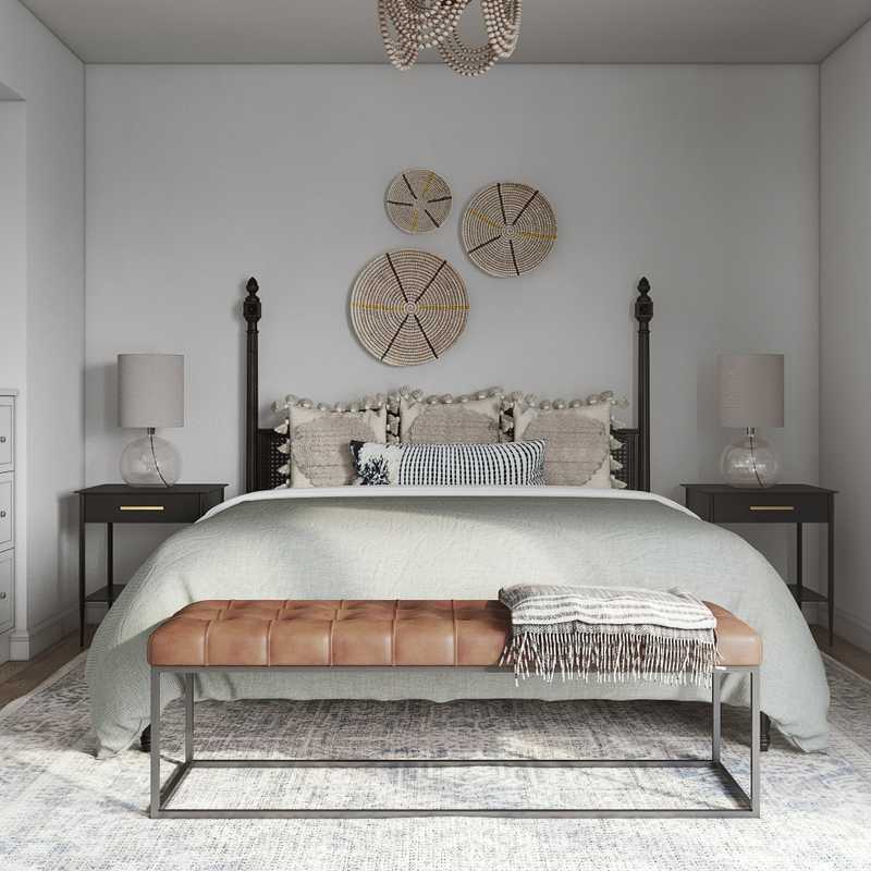 Eclectic, Bohemian, Midcentury Modern Bedroom Design by Havenly Interior Designer Michela