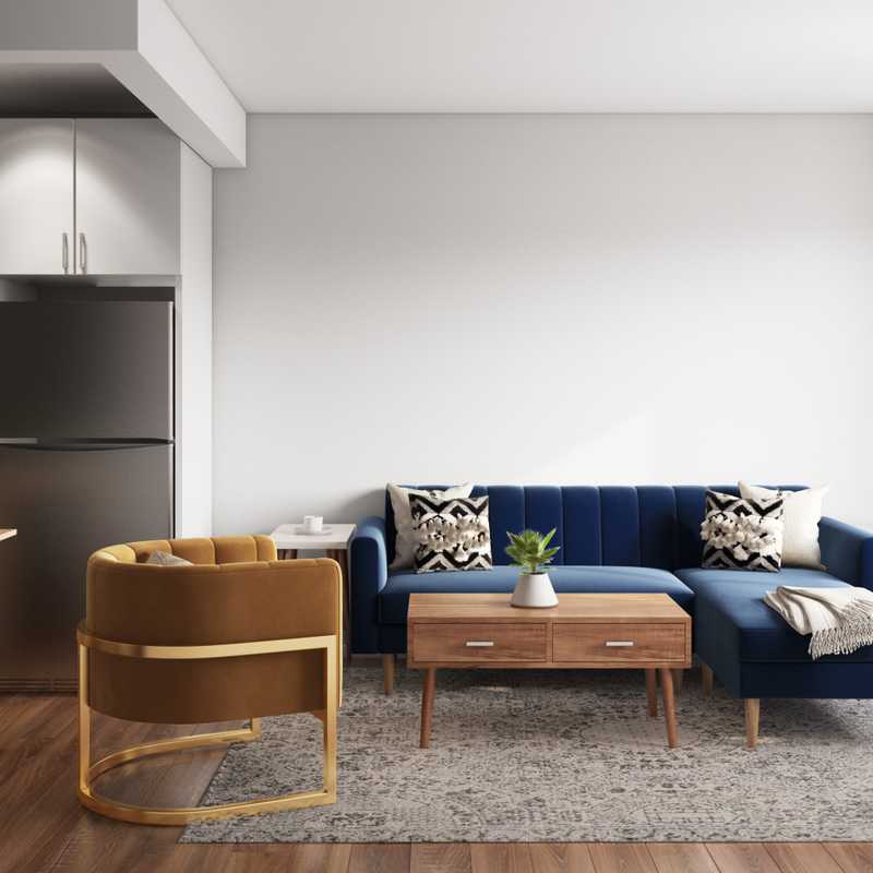 Bohemian, Midcentury Modern, Scandinavian Living Room Design by Havenly Interior Designer Kristina