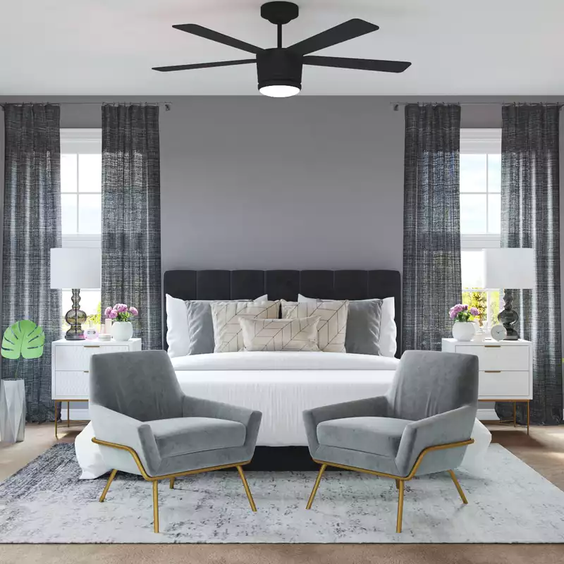 Contemporary, Modern, Glam Bedroom Design by Havenly Interior Designer Alicia