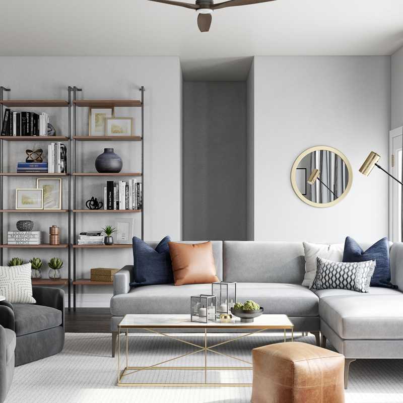 Modern, Midcentury Modern Living Room Design by Havenly Interior Designer Karen