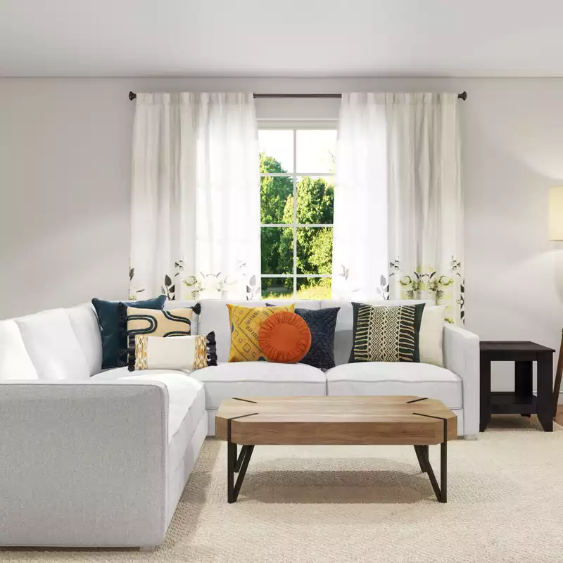 Modern, Bohemian Living Room Design by Havenly Interior Designer Stephanie