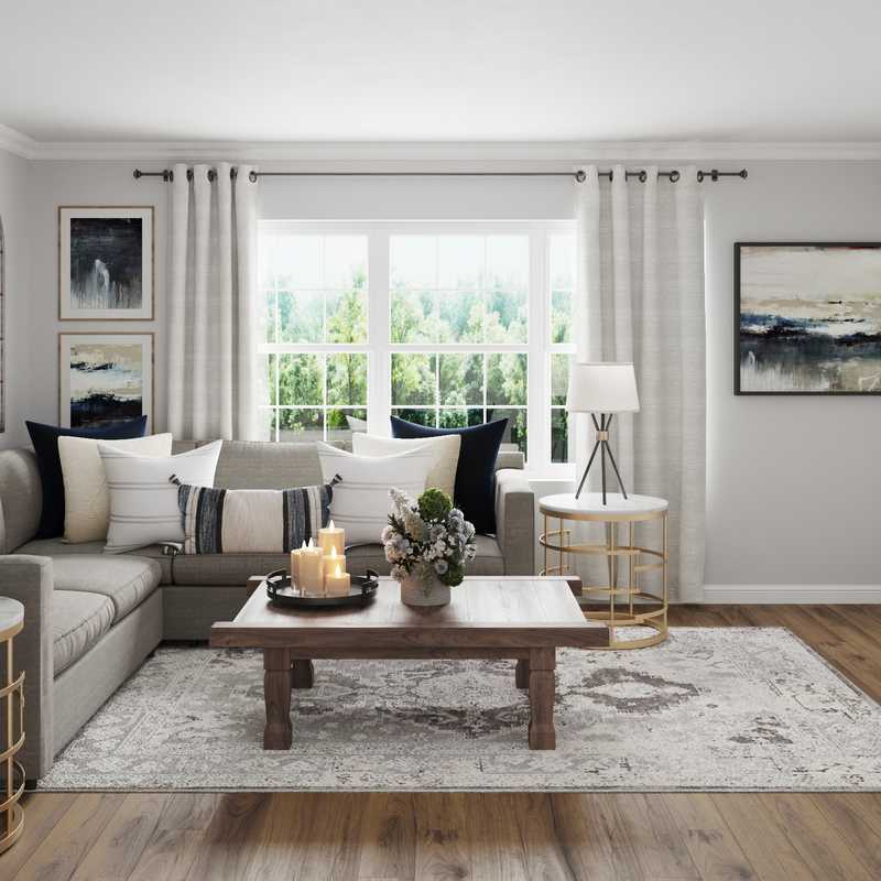 Farmhouse Living Room Design by Havenly Interior Designer Kamila