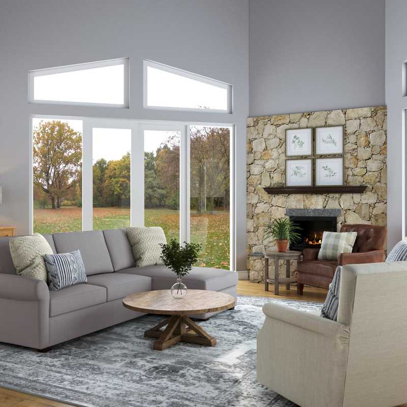Classic, Farmhouse Living Room Design by Havenly Interior Designer Adrian