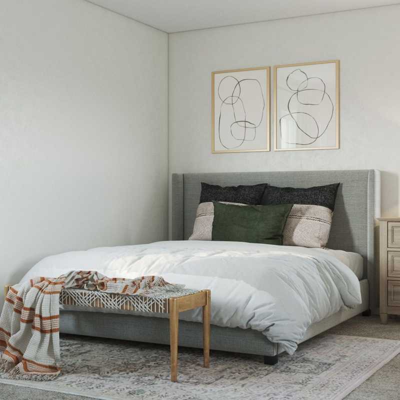 Bohemian, Coastal, Scandinavian Bedroom Design by Havenly Interior Designer Anna
