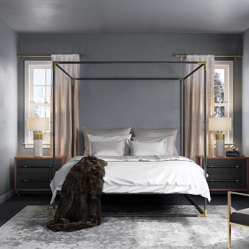 Modern, Glam, Midcentury Modern Bedroom Design by Havenly Interior Designer Natalie