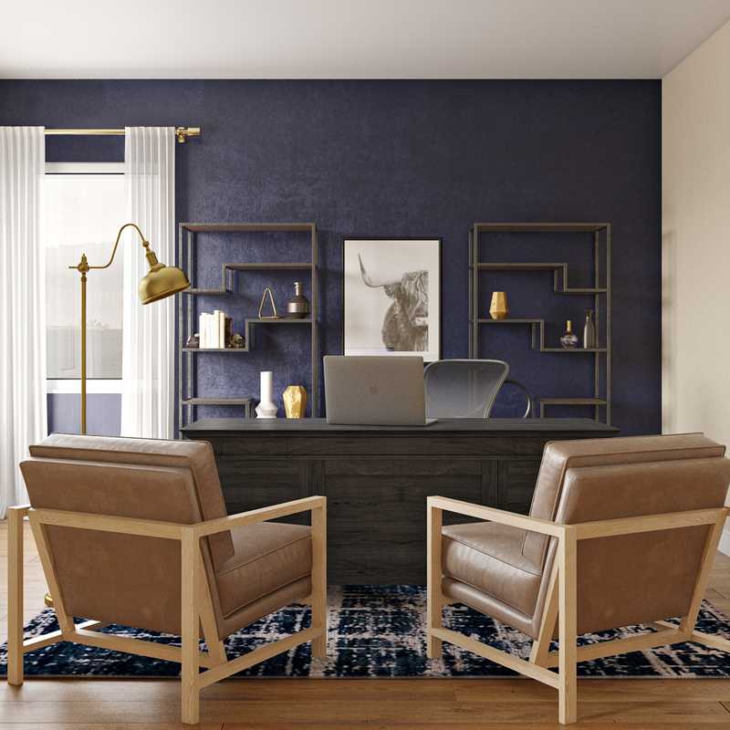 Modern, Midcentury Modern Office Design by Havenly Interior Designer Abigail