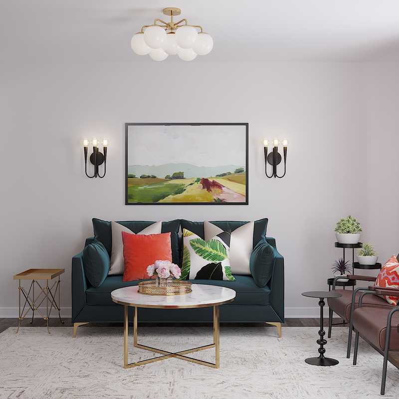 Contemporary, Glam Living Room Design by Havenly Interior Designer Erin