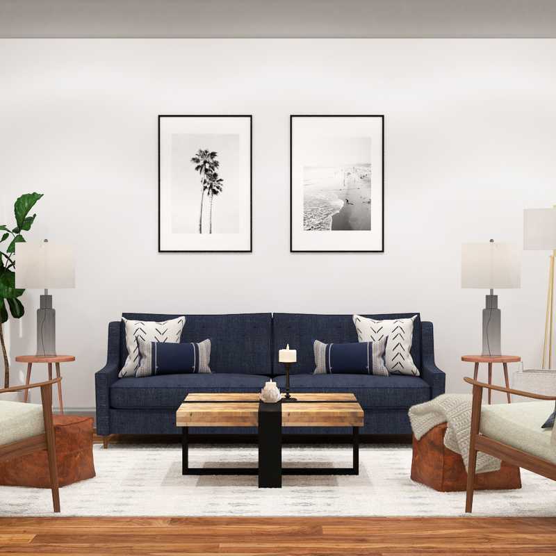 Contemporary, Eclectic, Midcentury Modern Living Room Design by Havenly Interior Designer Amy