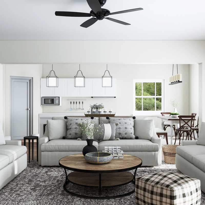 Farmhouse, Rustic, Transitional, Country Living Room Design by Havenly Interior Designer Lisa