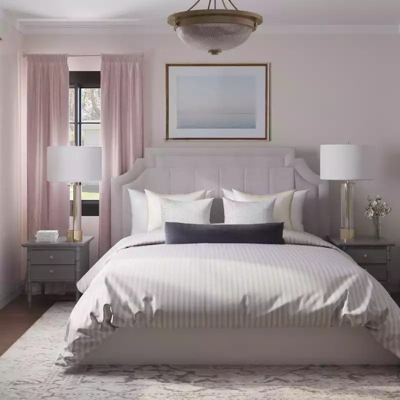 Contemporary, Eclectic, Glam, Classic Contemporary Bedroom Design by Havenly Interior Designer Ashley
