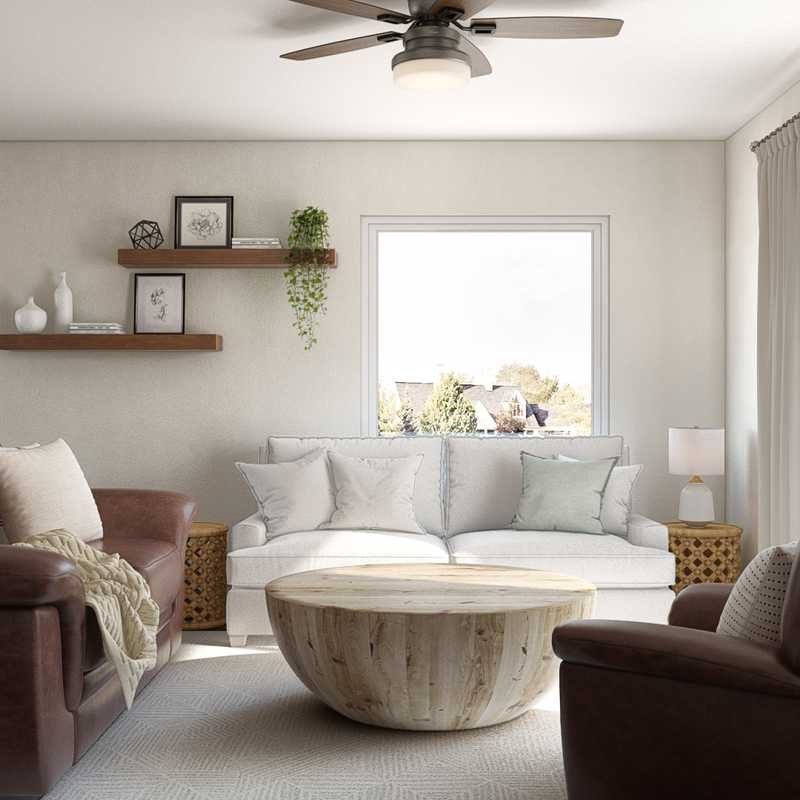 Eclectic, Bohemian, Coastal, Farmhouse Living Room Design by Havenly Interior Designer Brit