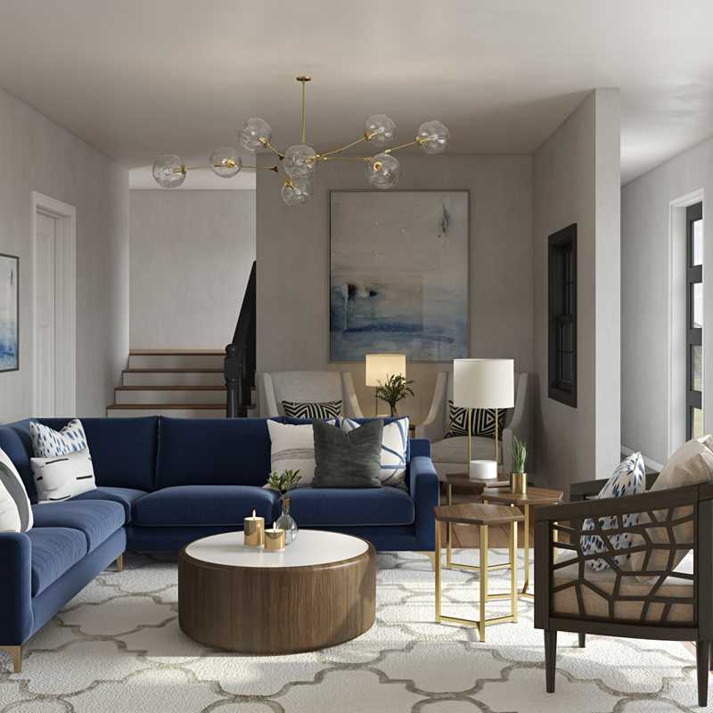 Contemporary, Glam, Rustic Living Room Design by Havenly Interior Designer Crystal