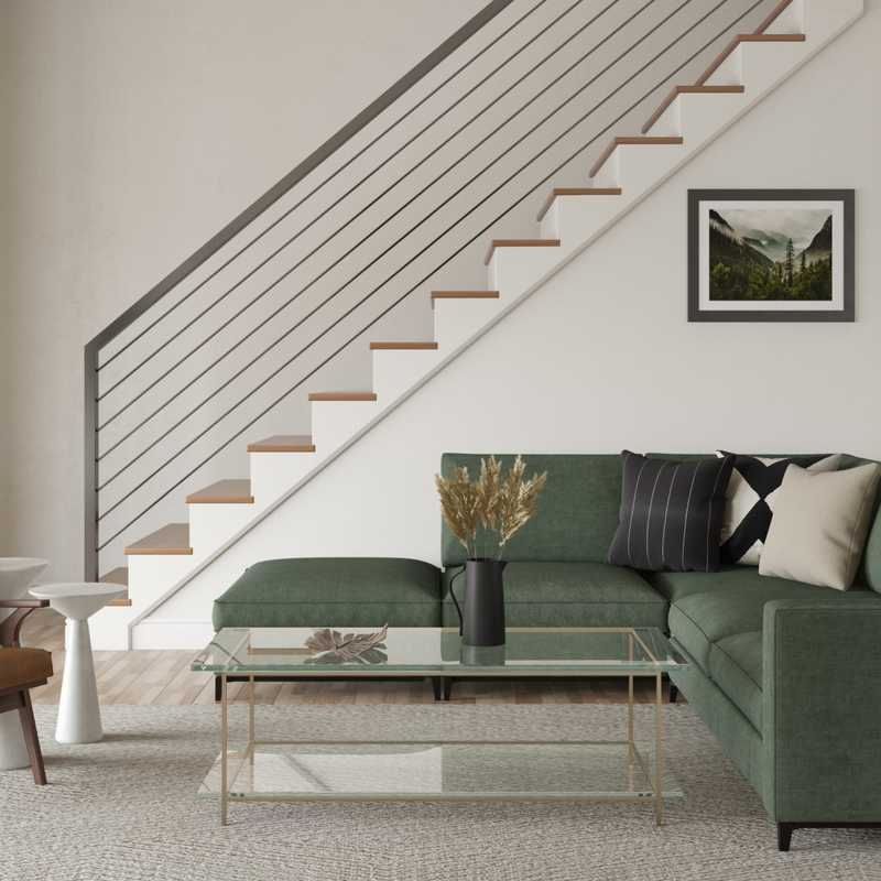 Bohemian, Midcentury Modern Living Room Design by Havenly Interior Designer Julija