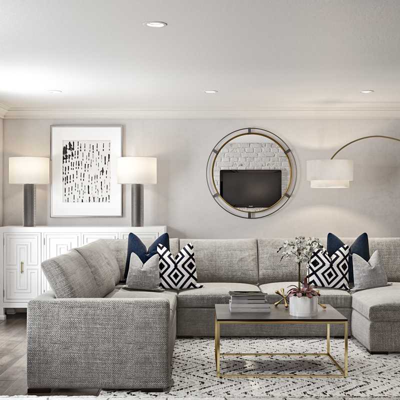 Contemporary, Glam Living Room Design by Havenly Interior Designer Tracie