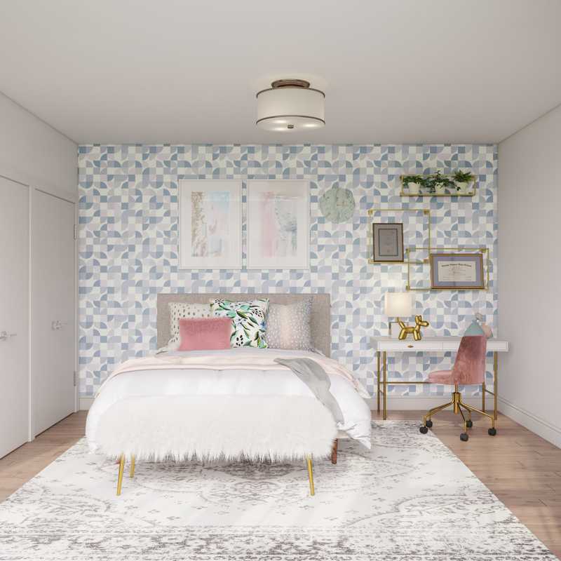 Bohemian, Glam, Minimal, Scandinavian Office Design by Havenly Interior Designer Catrina