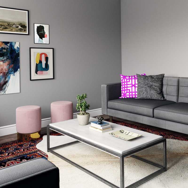 Contemporary, Industrial, Midcentury Modern Living Room Design by Havenly Interior Designer Annie