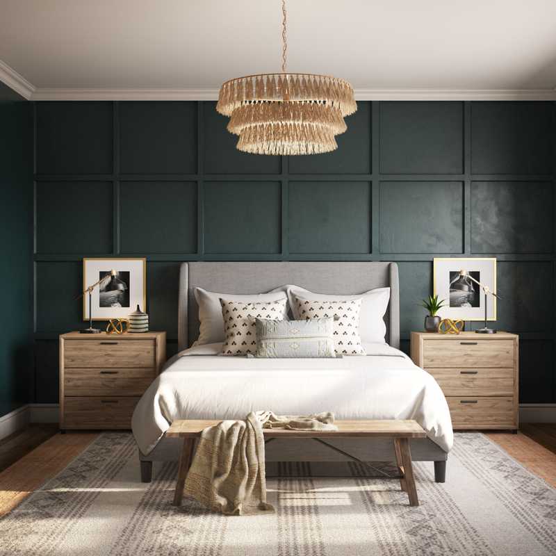 Eclectic, Bohemian, Transitional Bedroom Design by Havenly Interior Designer Kaity