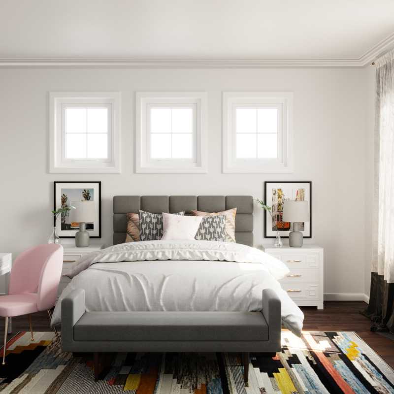 Modern, Glam, Preppy Bedroom Design by Havenly Interior Designer Emerie