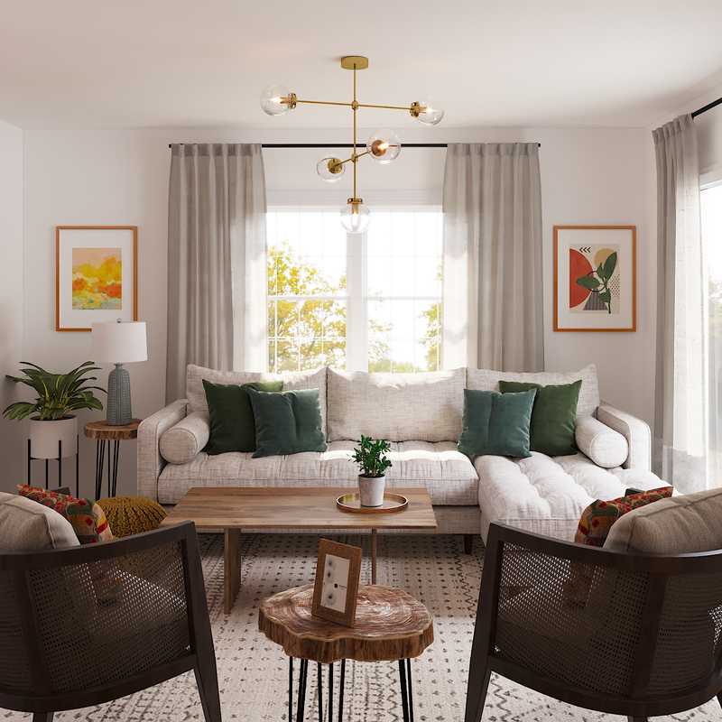 Contemporary, Modern, Midcentury Modern Living Room Design by Havenly Interior Designer Sofia