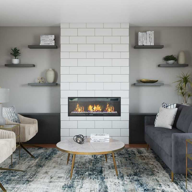 Modern, Glam Living Room Design by Havenly Interior Designer Allison