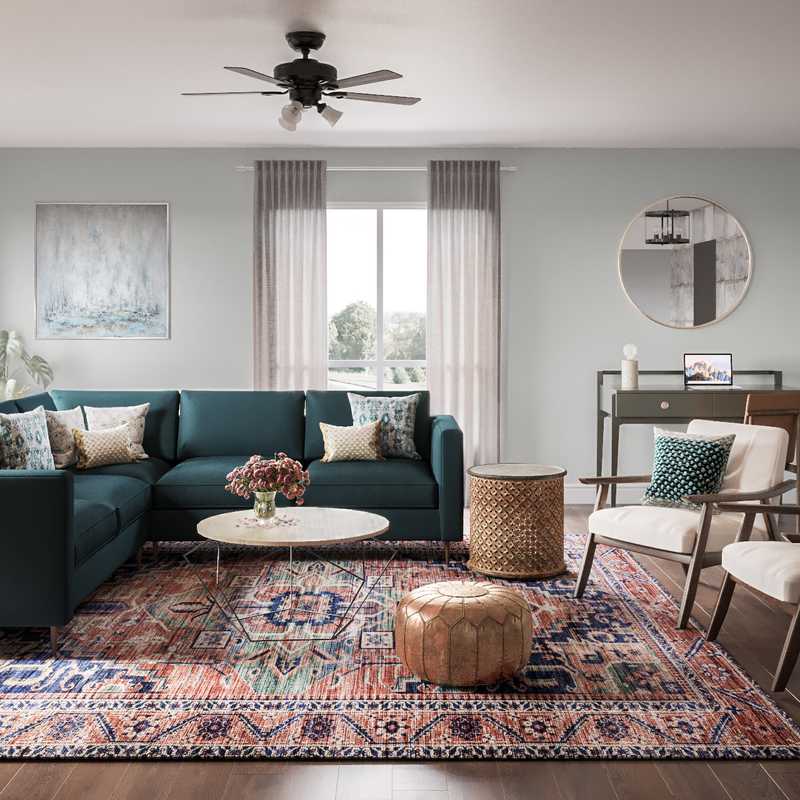 Contemporary, Classic, Eclectic, Glam, Vintage Living Room Design by Havenly Interior Designer Annie