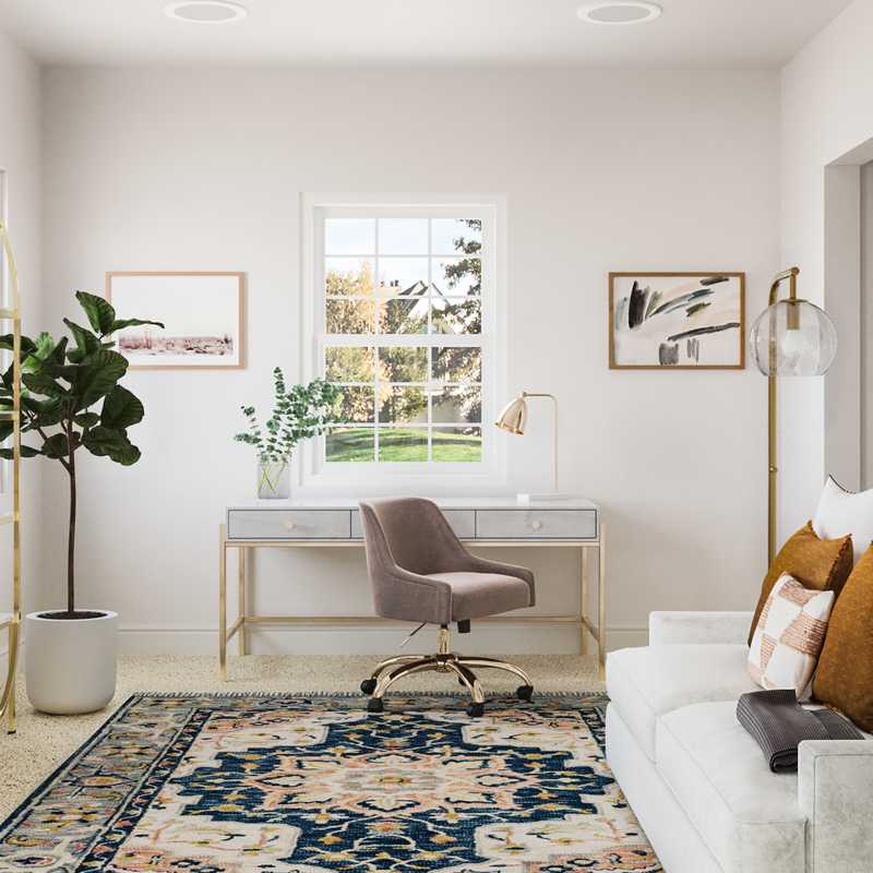 Eclectic, Transitional Office Design by Havenly Interior Designer Brianna