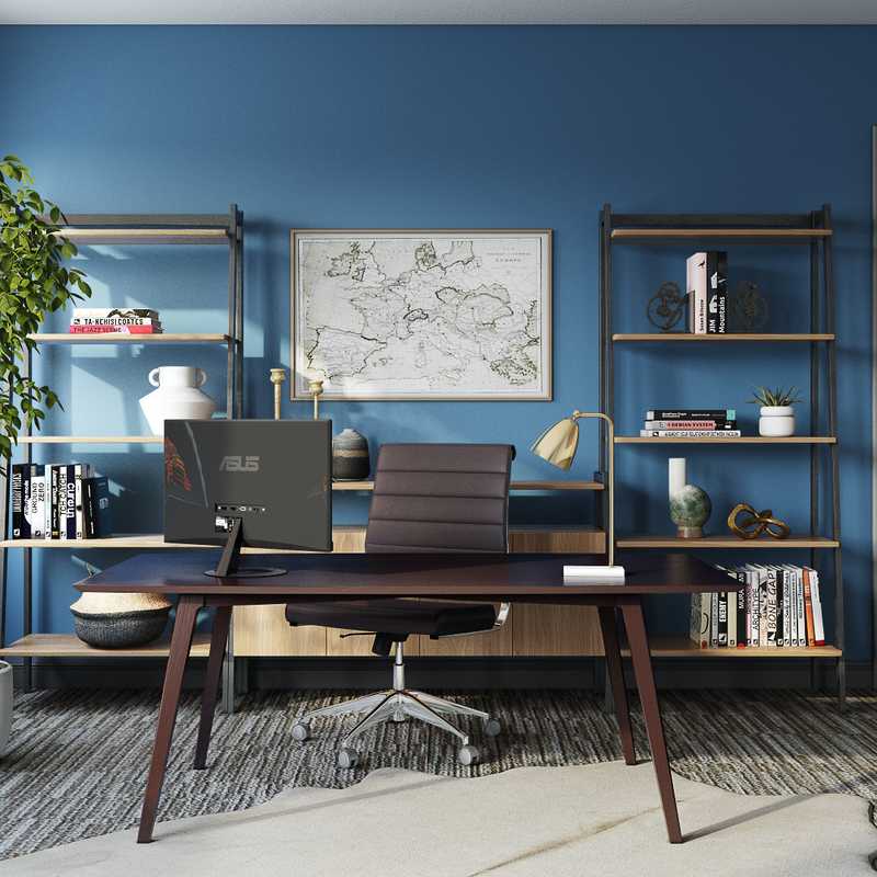 Contemporary, Modern, Eclectic Office Design by Havenly Interior Designer Emily