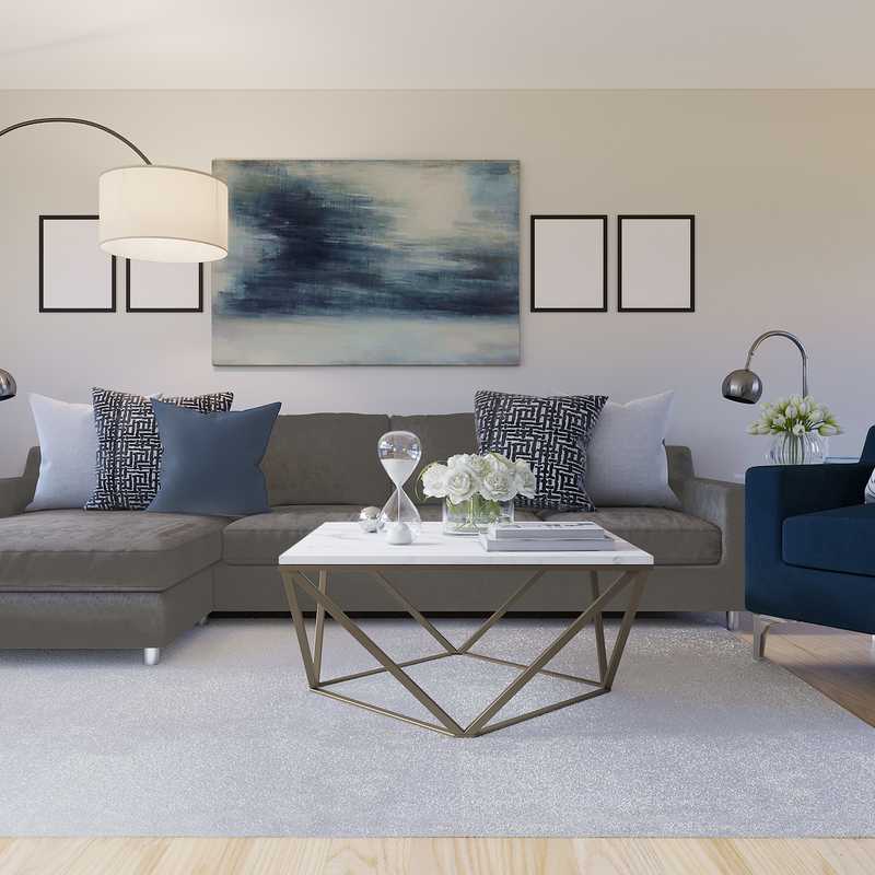 Contemporary, Modern Living Room Design by Havenly Interior Designer Kelcy